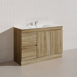 600-1500mm Freestanding Kickboard Bathroom Vanity Light Oak Wood Grain Cabinet Only & Ceramic/Poly Top Available