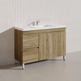 600-1500mm Freestanding MDF Vanity Light Oak Finish Left / Right Drawers Cabinet ONLY for Bathroom