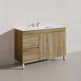 600-1500mm Freestanding MDF Vanity Light Oak Finish Left / Right Drawers Cabinet ONLY for Bathroom