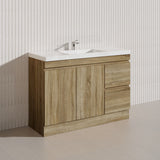 600-1500mm Freestanding Kickboard Bathroom Vanity Light Oak Wood Grain Cabinet Only & Ceramic/Poly Top Available