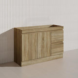600-1500mm Freestanding Kickboard Bathroom Vanity Light Oak Wood Grain Cabinet Only & Ceramic/Poly Top Available