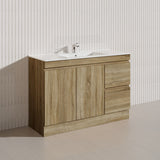 600-1500mm Freestanding Kickboard Bathroom Vanity Light Oak Wood Grain Cabinet Only & Ceramic/Poly Top Available