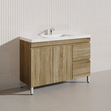 600-1500mm Freestanding MDF Vanity Light Oak Finish Left / Right Drawers Cabinet ONLY for Bathroom