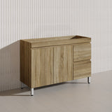 600-1500mm Freestanding MDF Vanity Light Oak Finish Left / Right Drawers Cabinet ONLY for Bathroom
