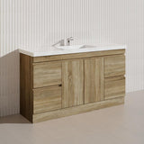 600-1500mm Freestanding Kickboard Bathroom Vanity Light Oak Wood Grain Cabinet Only & Ceramic/Poly Top Available