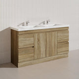 600-1500mm Freestanding Kickboard Bathroom Vanity Light Oak Wood Grain Cabinet Only & Ceramic/Poly Top Available