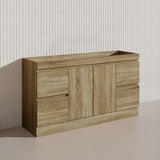 600-1500mm Freestanding Kickboard Bathroom Vanity Light Oak Wood Grain Cabinet Only & Ceramic/Poly Top Available