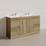 600-1500mm Freestanding Kickboard Bathroom Vanity Light Oak Wood Grain Cabinet Only & Ceramic/Poly Top Available