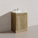 600-1500mm Freestanding Kickboard Bathroom Vanity Light Oak Wood Grain Cabinet Only & Ceramic/Poly Top Available