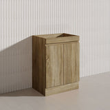 600-1500mm Freestanding Kickboard Bathroom Vanity Light Oak Wood Grain Cabinet Only & Ceramic/Poly Top Available