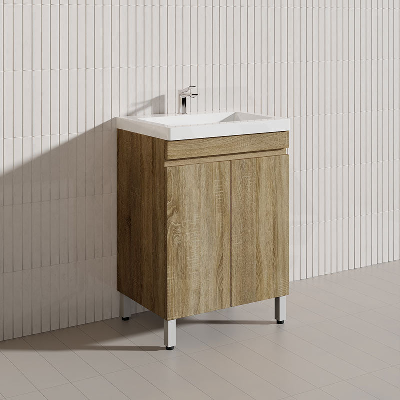 600-1500mm Freestanding MDF Vanity Light Oak Finish Left / Right Drawers Cabinet ONLY for Bathroom