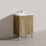 600-1500mm Freestanding MDF Vanity Light Oak Finish Left / Right Drawers Cabinet ONLY for Bathroom