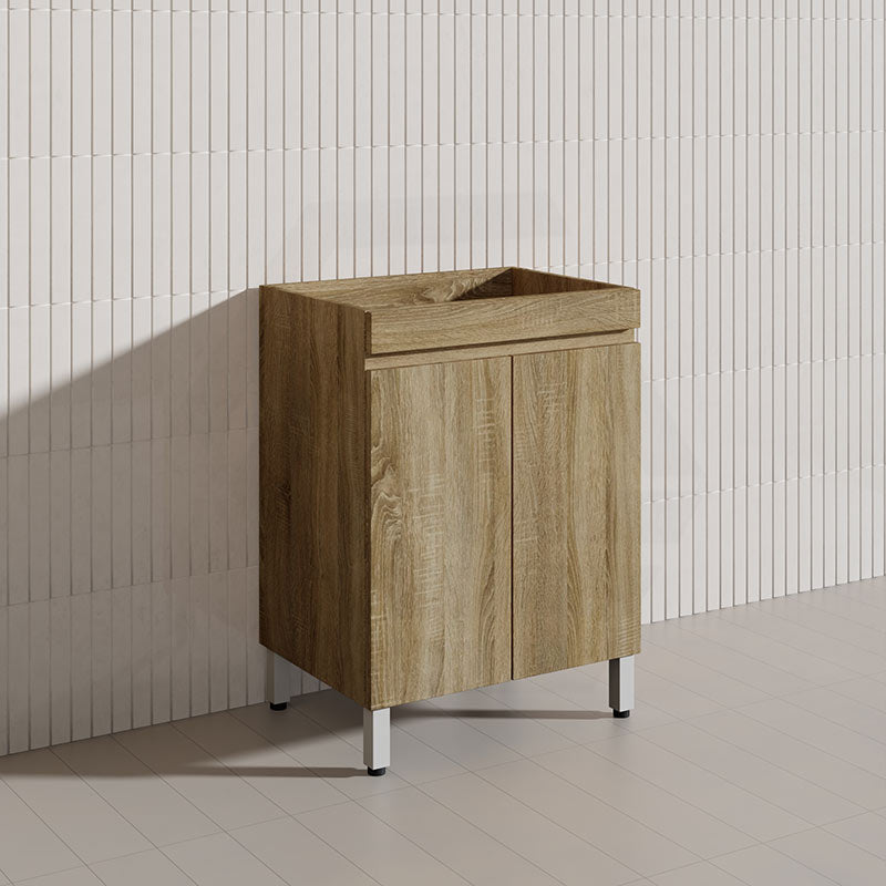 600-1500mm Freestanding MDF Vanity Light Oak Finish Left / Right Drawers Cabinet ONLY for Bathroom