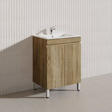 600-1500mm Freestanding MDF Vanity Light Oak Finish Left / Right Drawers Cabinet ONLY for Bathroom