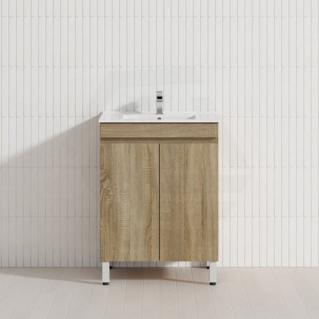 600-1500mm Freestanding MDF Vanity Light Oak Finish Left / Right Drawers Cabinet ONLY for Bathroom