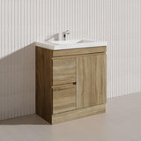 600-1500mm Freestanding Kickboard Bathroom Vanity Light Oak Wood Grain Cabinet Only & Ceramic/Poly Top Available