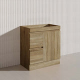 600-1500mm Freestanding Kickboard Bathroom Vanity Light Oak Wood Grain Cabinet Only & Ceramic/Poly Top Available