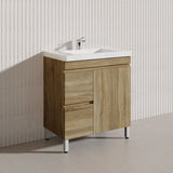 600-1500mm Freestanding MDF Vanity Light Oak Finish Left / Right Drawers Cabinet ONLY for Bathroom