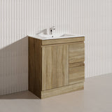 600-1500mm Freestanding Kickboard Bathroom Vanity Light Oak Wood Grain Cabinet Only & Ceramic/Poly Top Available