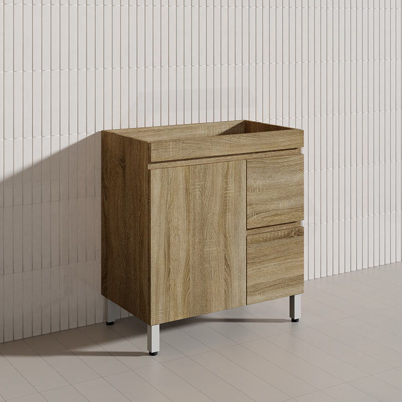 600-1500mm Freestanding MDF Vanity Light Oak Finish Left / Right Drawers Cabinet ONLY for Bathroom