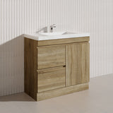 600-1500mm Freestanding Kickboard Bathroom Vanity Light Oak Wood Grain Cabinet Only & Ceramic/Poly Top Available