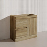 600-1500mm Freestanding Kickboard Bathroom Vanity Light Oak Wood Grain Cabinet Only & Ceramic/Poly Top Available
