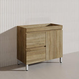 600-1500mm Freestanding MDF Vanity Light Oak Finish Left / Right Drawers Cabinet ONLY for Bathroom