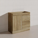 600-1500mm Freestanding Kickboard Bathroom Vanity Light Oak Wood Grain Cabinet Only & Ceramic/Poly Top Available
