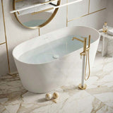 Mia Riva-Slim Oval Bathtub Freestanding Acrylic NO Overflow 1500/1700x800x600mm - Matt White