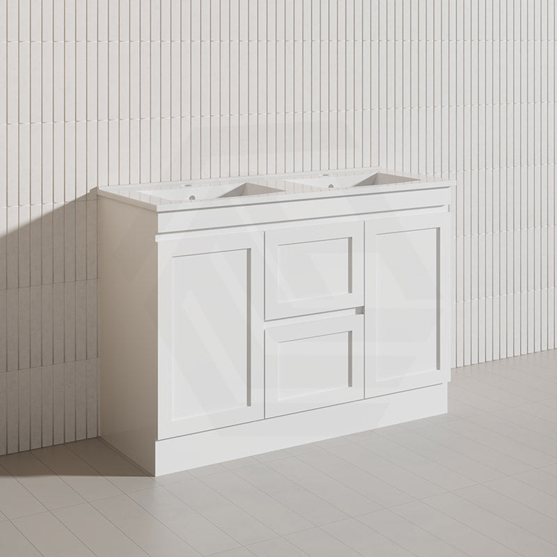 1200mm Miami Plywood Freestanding Single/Double Vanity Matt White Shaker Hampton Style