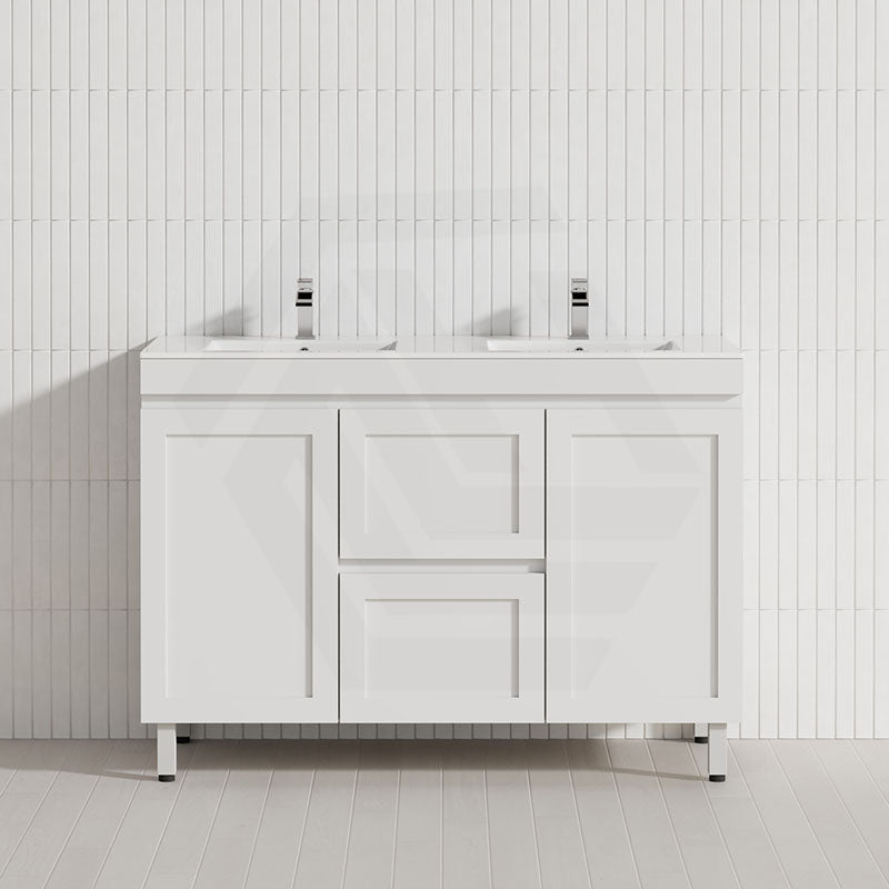 600-1500mm Miami Plywood Freestanding with Legs Bathroom Vanity MATT WHITE Shaker Hampton Style Doors Drawers Cabinet