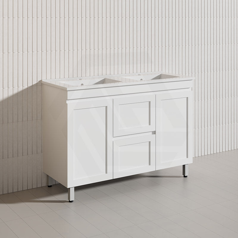 1200mm Miami Plywood Freestanding Single/Double Vanity Matt White Shaker Hampton Style