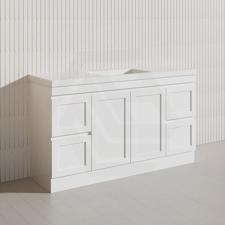 1500mm Miami Plywood Freestanding Single/Double Vanity Matt White Shaker Hampton Style