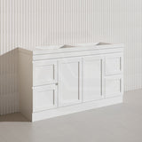 1500mm Miami Plywood Freestanding Single/Double Vanity Matt White Shaker Hampton Style