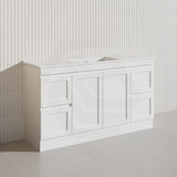 1500mm Miami Plywood Freestanding Single/Double Vanity Matt White Shaker Hampton Style