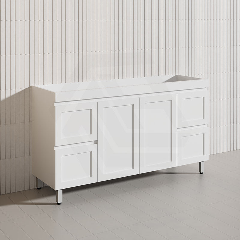 1500mm Miami Plywood Freestanding Single/Double Vanity Matt White Shaker Hampton Style