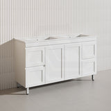 1500mm Miami Plywood Freestanding Single/Double Vanity Matt White Shaker Hampton Style