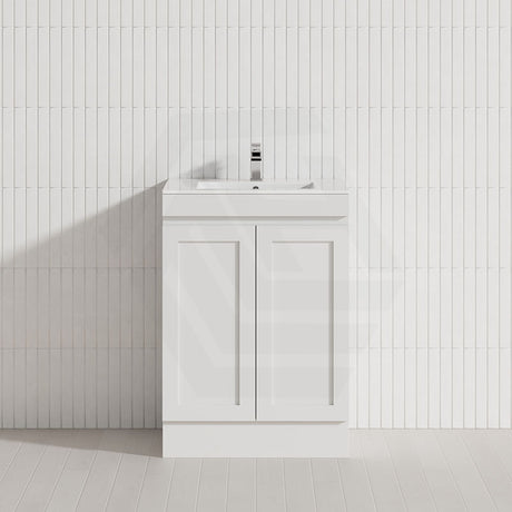 600-1500mm Miami Plywood Freestanding with Kickboard Bathroom Vanity MATT WHITE Shaker Hampton Style Left / Right Drawers Cabinet ONLY & Ceramic/Poly Top Available