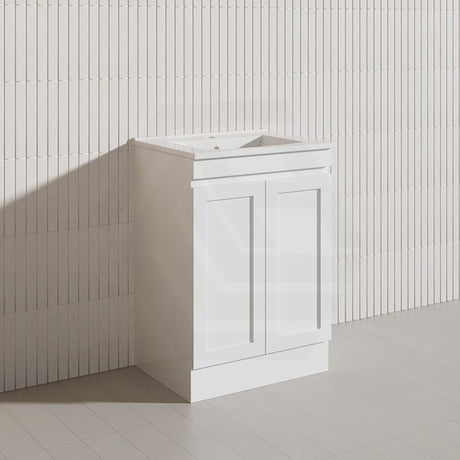 600mm Miami Plywood Freestanding Vanity Matt White Shaker Hampton Style