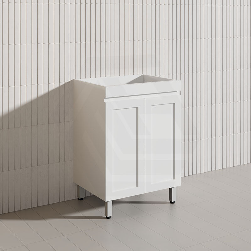 600mm Miami Plywood Freestanding Vanity Matt White Shaker Hampton Style