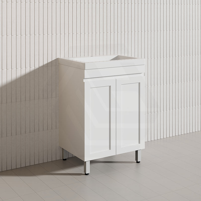 600mm Miami Plywood Freestanding Vanity Matt White Shaker Hampton Style