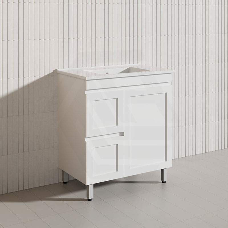 750mm Miami Plywood Freestanding Vanity Matt White Shaker Hampton Style