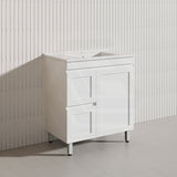 750mm Miami Plywood Freestanding Vanity Matt White Shaker Hampton Style