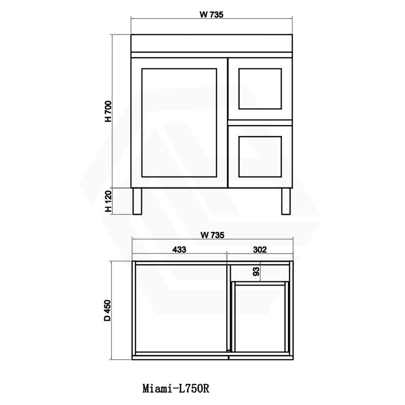 600-1500mm Miami Plywood Freestanding with Legs Bathroom Vanity MATT WHITE Shaker Hampton Style Doors Drawers Cabinet