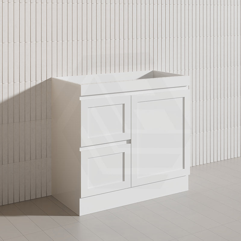 900mm Miami Plywood Freestanding Vanity Matt White Shaker Hampton Style