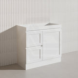 900mm Miami Plywood Freestanding Vanity Matt White Shaker Hampton Style