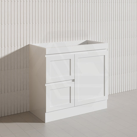 900mm Miami Plywood Freestanding Vanity Matt White Shaker Hampton Style