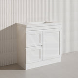 900mm Miami Plywood Freestanding Vanity Matt White Shaker Hampton Style