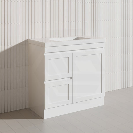 900mm Miami Plywood Freestanding Vanity Matt White Shaker Hampton Style
