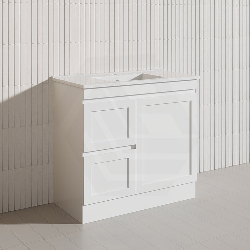 900mm Miami Plywood Freestanding Vanity Matt White Shaker Hampton Style